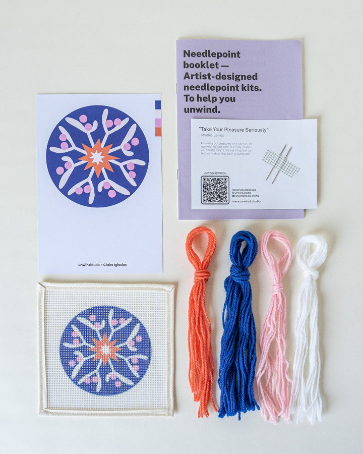 Mistletoe Star Needlepoint Ornament Kit by Unwind Studio