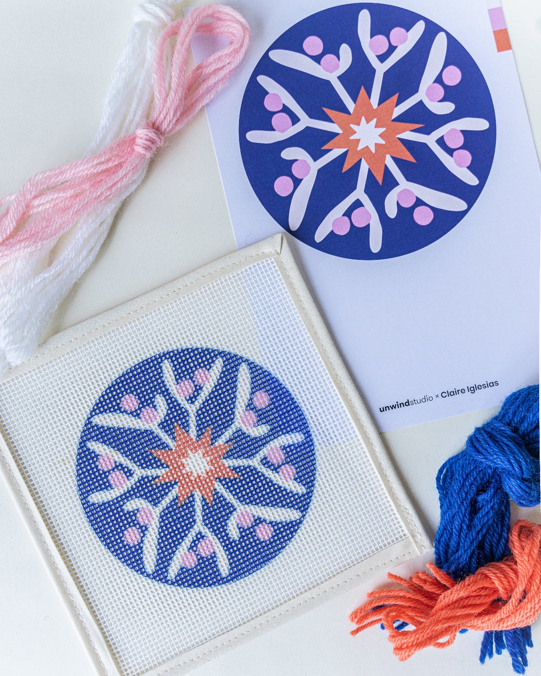 Mistletoe Star Needlepoint Ornament Kit by Unwind Studio