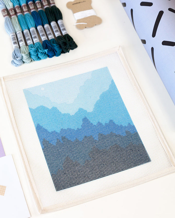 Misty Mountain Moon Needlepoint Kit by Unwind Studio