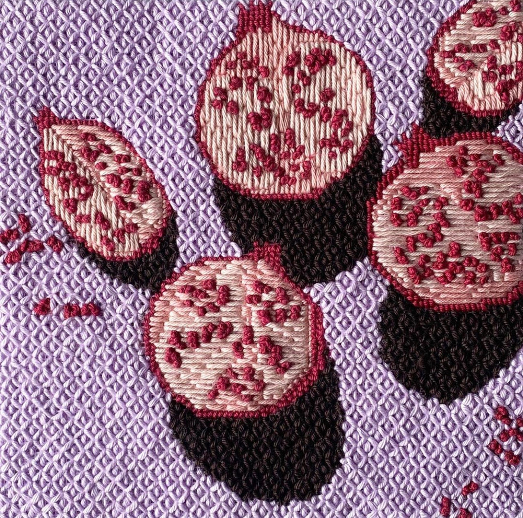 Still Pomegranates Needlepoint Kit by Unwind Studio