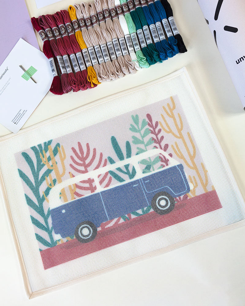 Travel Van Needlepoint Kit by Unwind Studio