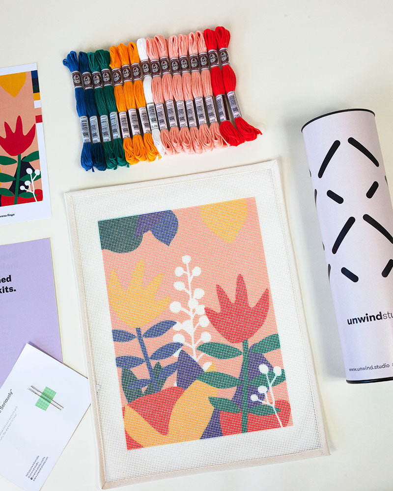 Tulips Needlepoint Kit by Unwind Studio