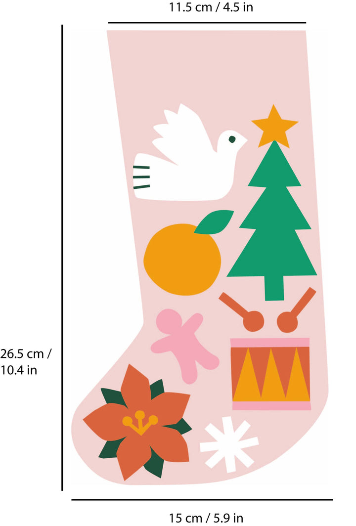 Mini Christmas Stocking Needlepoint Kit - Folk Pattern by Unwind Studio