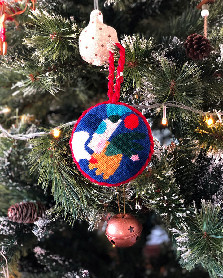 Bauble Flora Needlepoint Ornament Kit by Unwind Studio