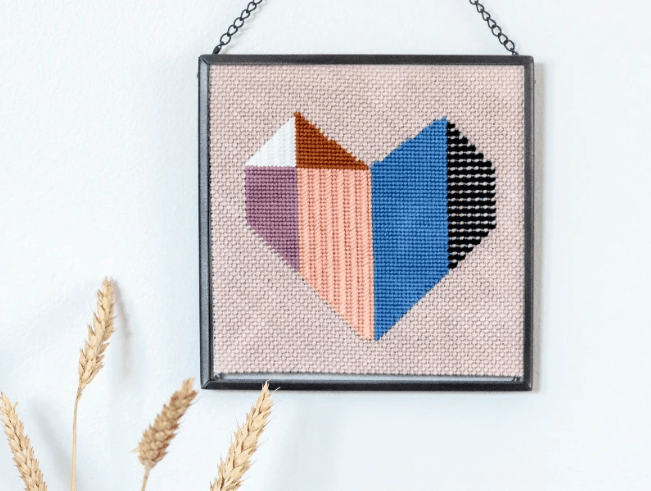 The 5 Love Languages with Needlepoint Origami Heart Needlepoint Kit