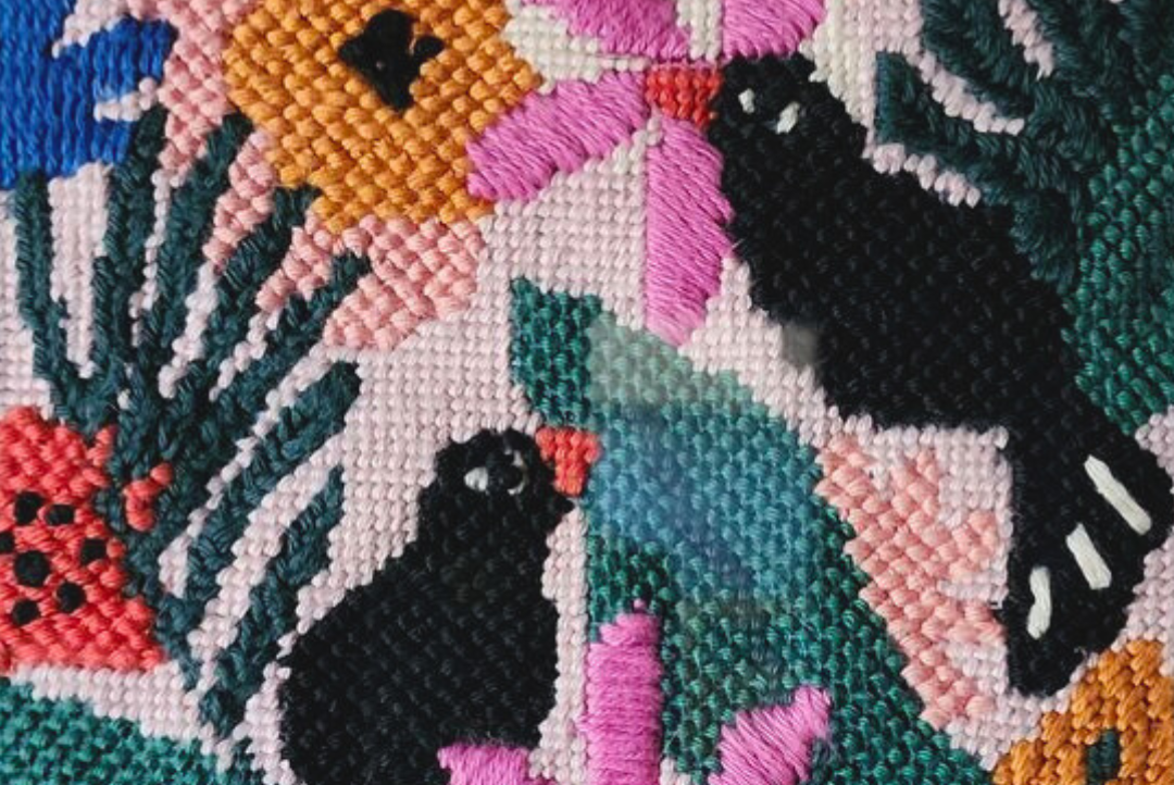 Colorful Jungle Needlepoint Kit - Stitch Guide: 3 Versions