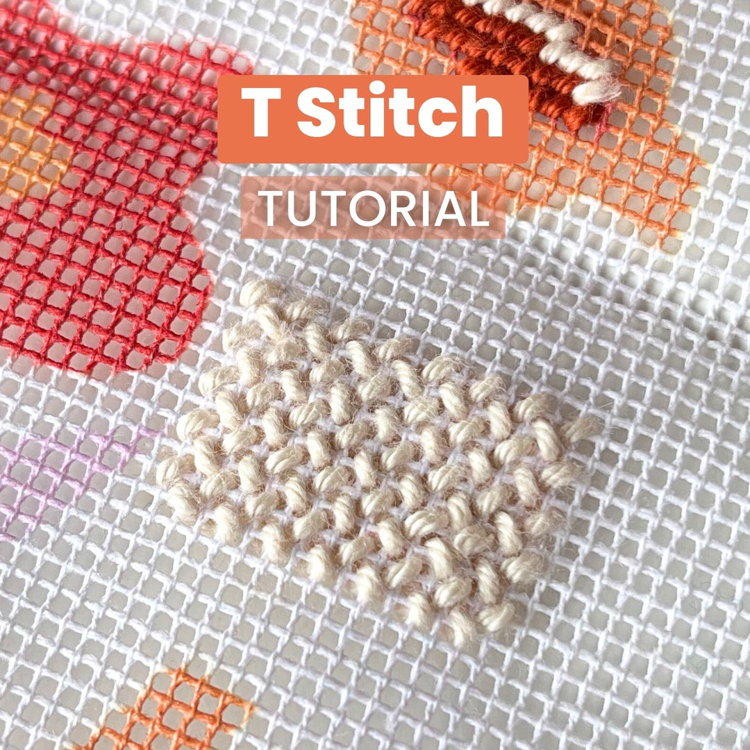 T-stitch for needlepoint tutorial