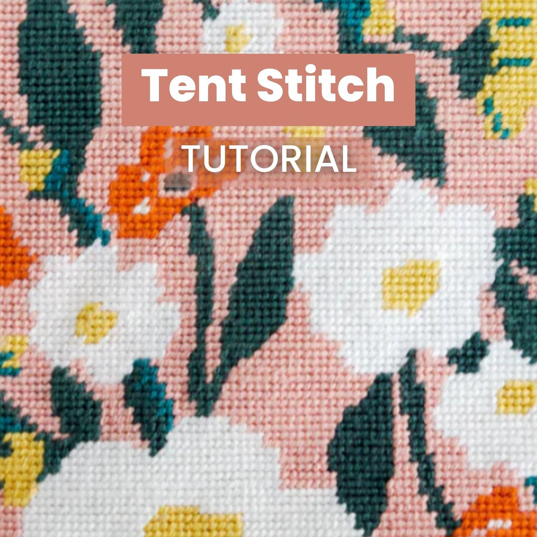 tent stitch continental basketweave half-cross how to video