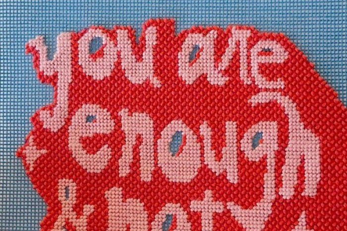 You Are Enough and Not Too Much Needlepoint Kit - Stitch Guide: 2 Versions