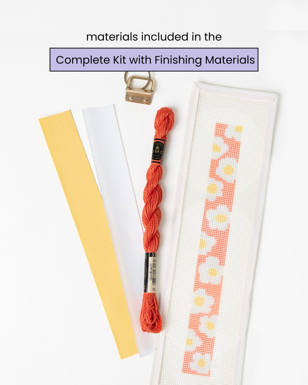 Daisies - Pink Key Fob Needlepoint Kit