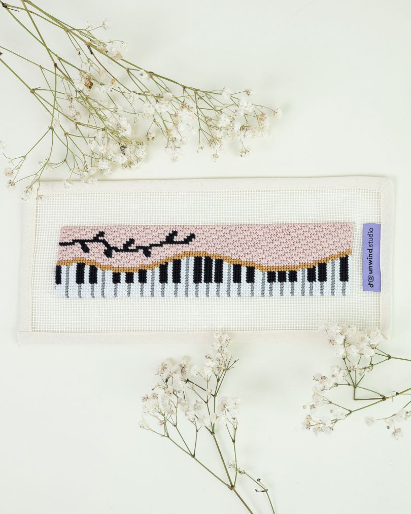 Piano Forte Bookmark Needlepoint Kit