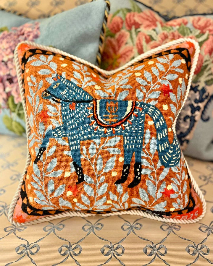 Canevas de coussin Cheval folklorique