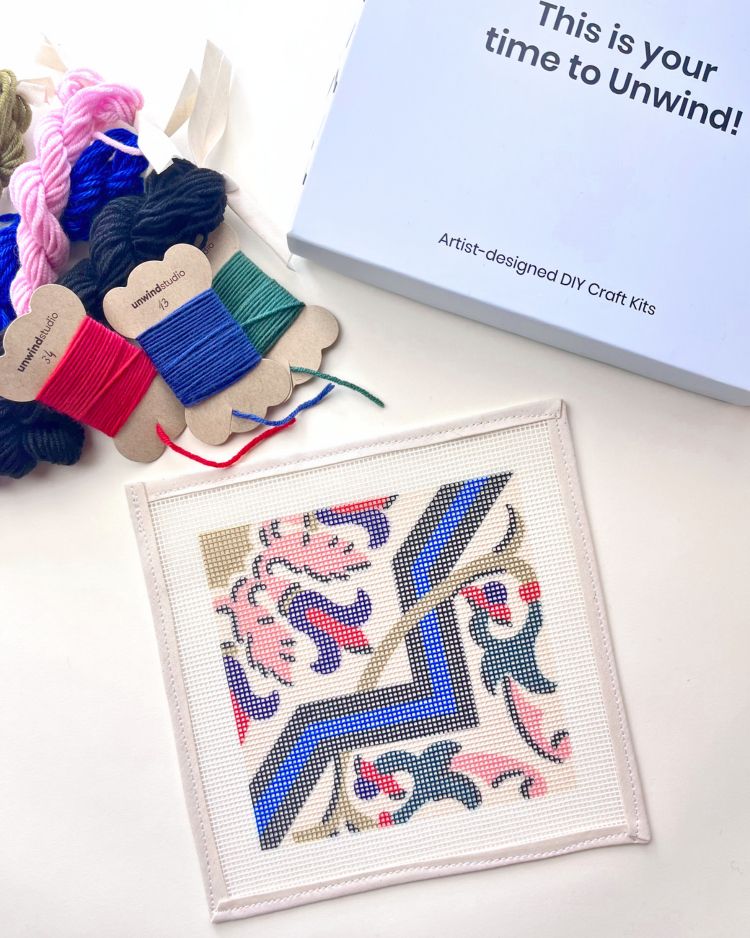 Portuguese Tiles Needlepoint Kit: Oliveira Monteiro by Unwind Studio