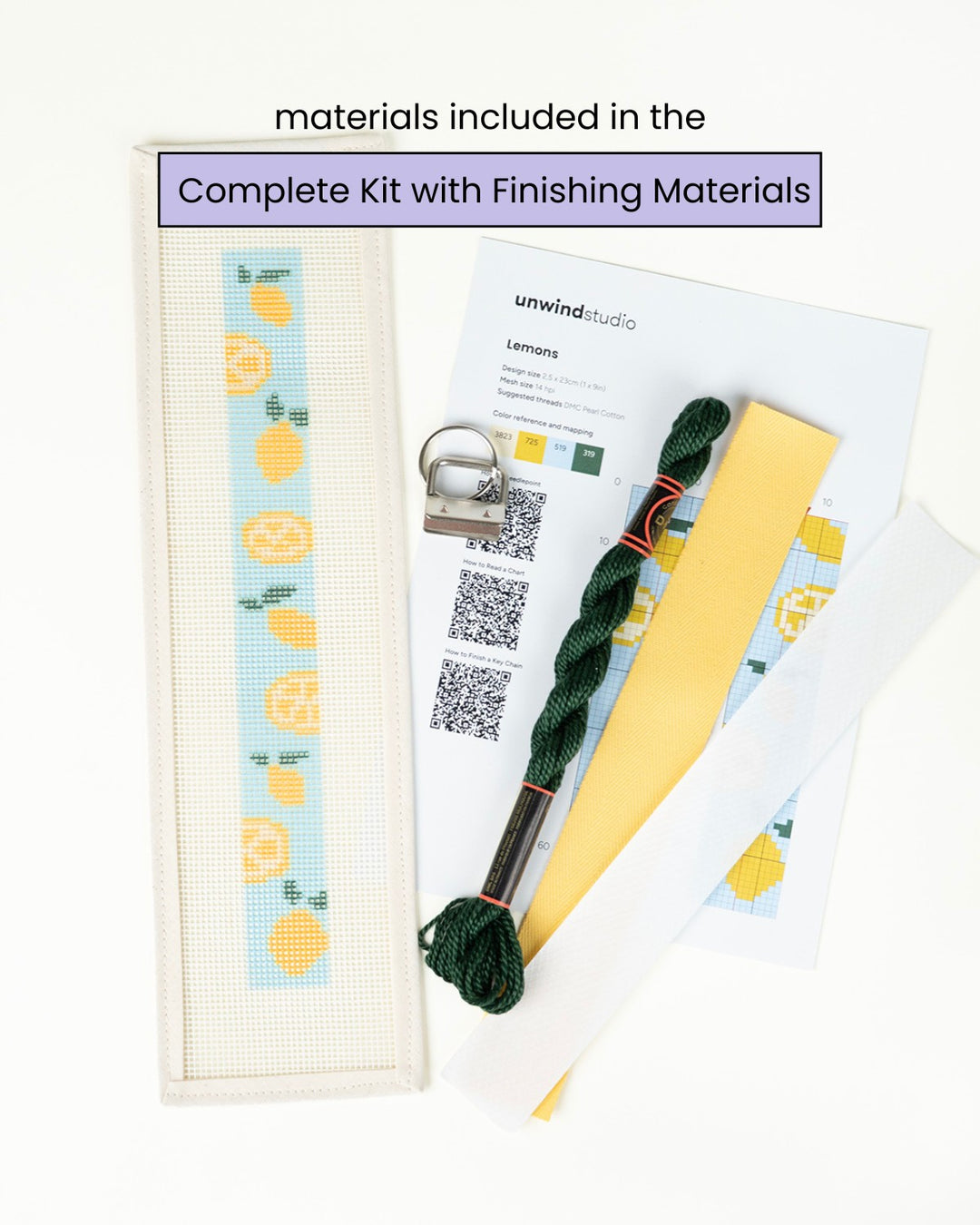 Lemons Key Fob Needlepoint Kit