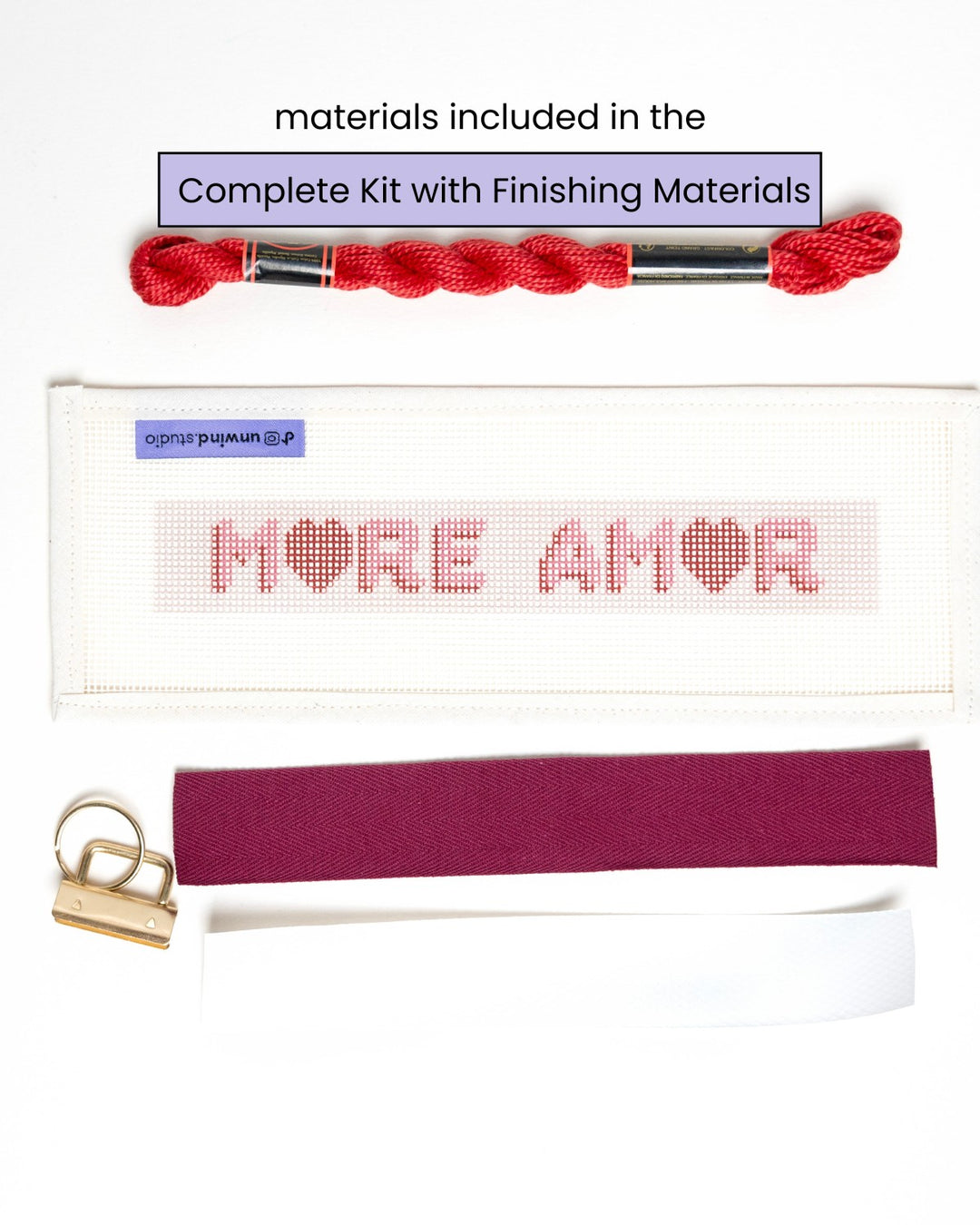 More Amor Key Fob Needlepoint Kit