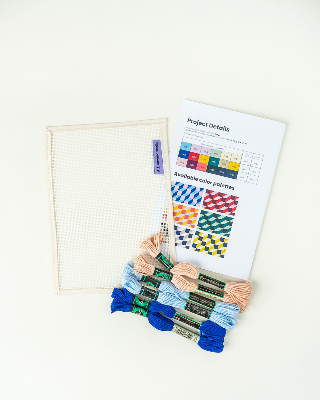 Tumbling Blocks V3: Needlepoint Counted Kit for Clutch Insert