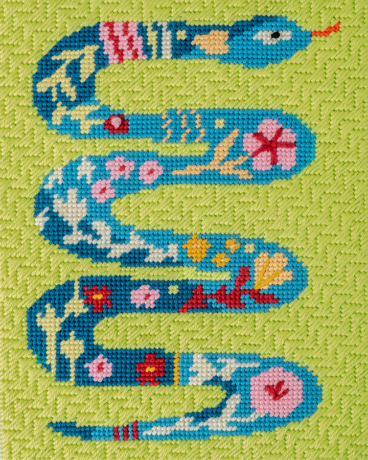 Floral Snake Needlepoint Kit