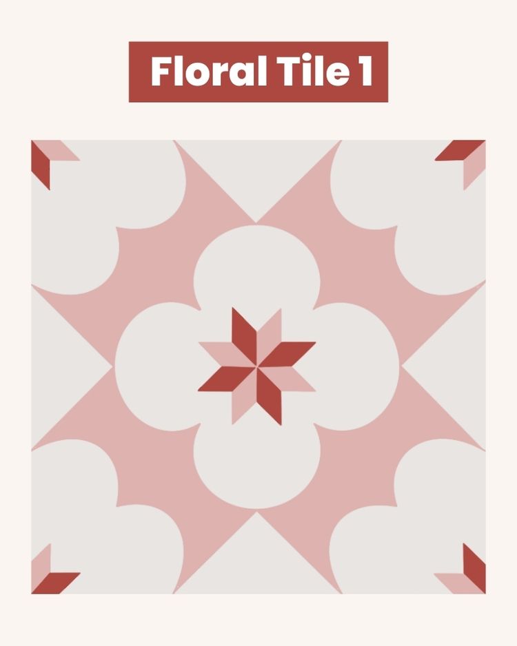 Floral Tiles Needlepoint Chart - Digital Download