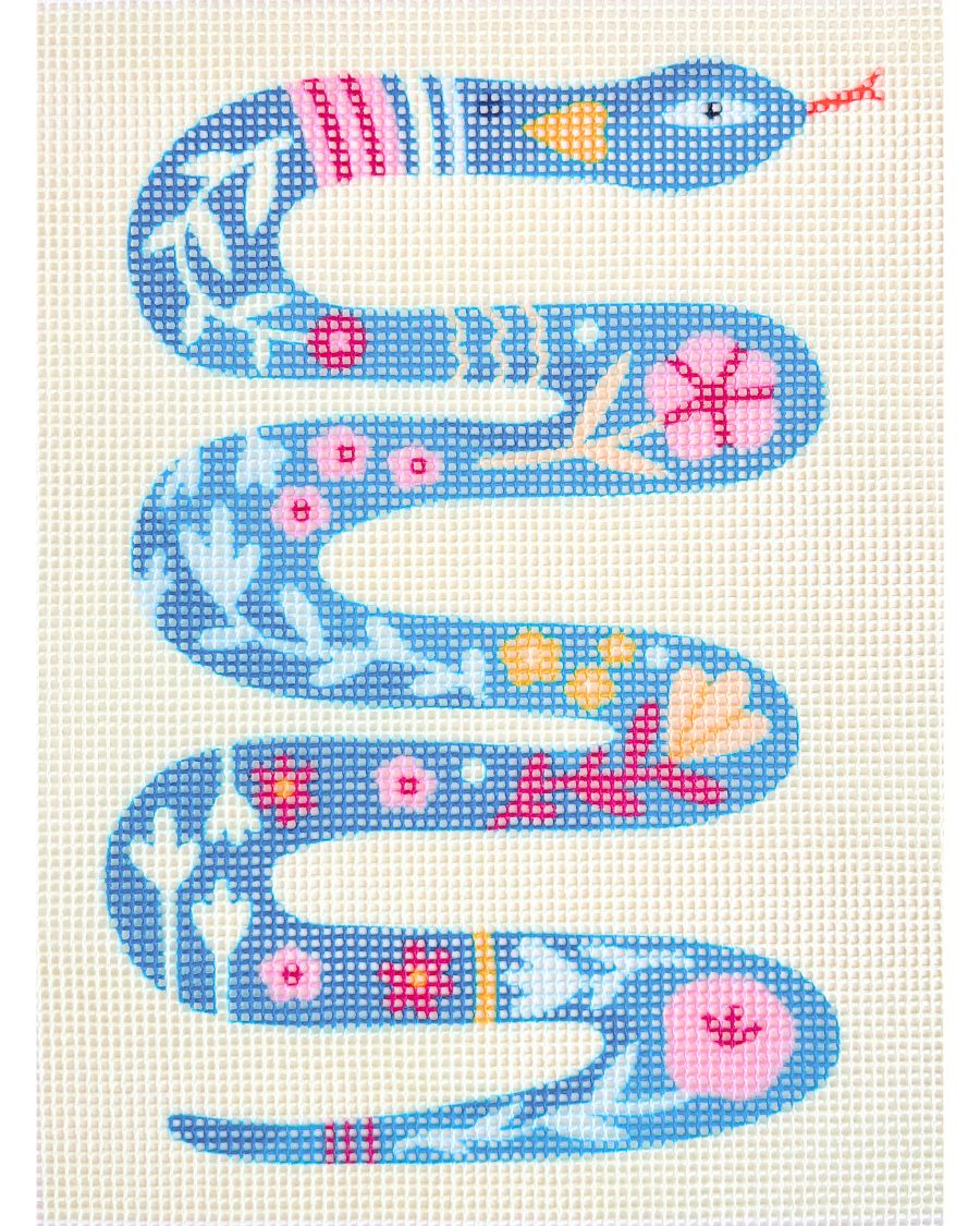 Floral Snake Needlepoint Kit