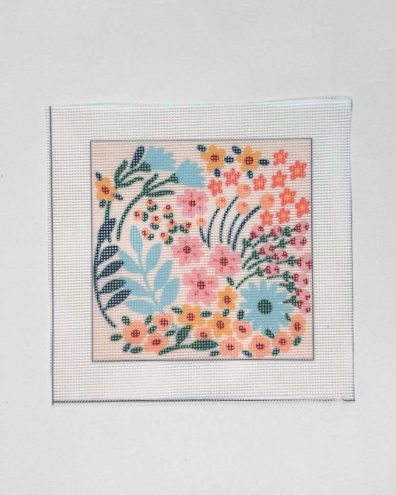 Happy Flowers (square) - Misaligned Faulty Canvas