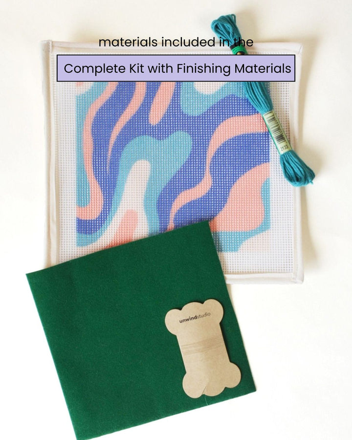 Pastel Waves Sunglasses Case Needlepoint Embroidery Kit