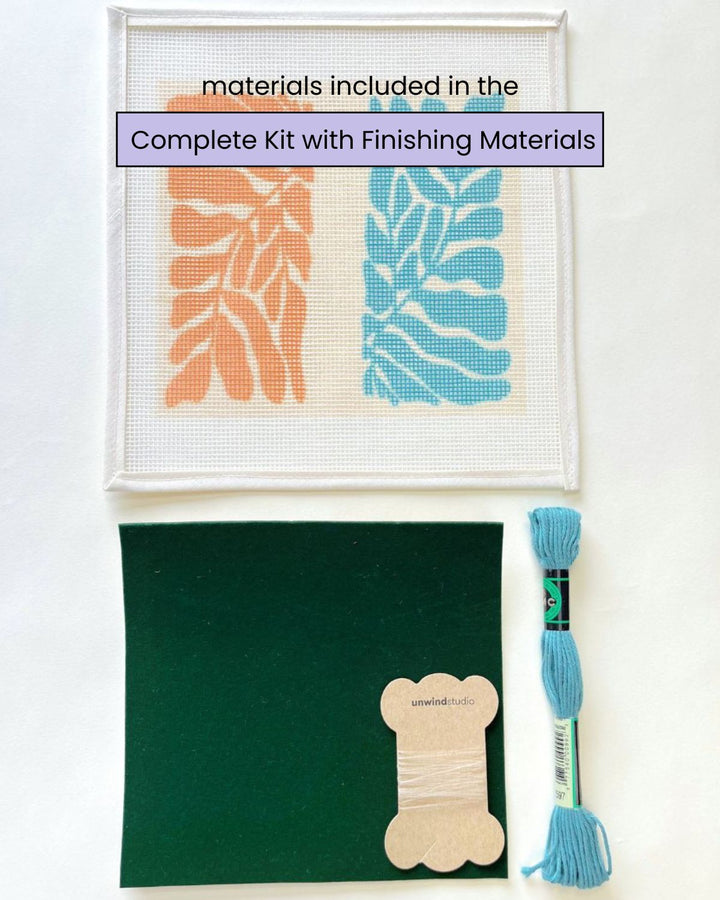 Matisse's Leaves V1 Sunglasses Case Needlepoint Embroidery Kit