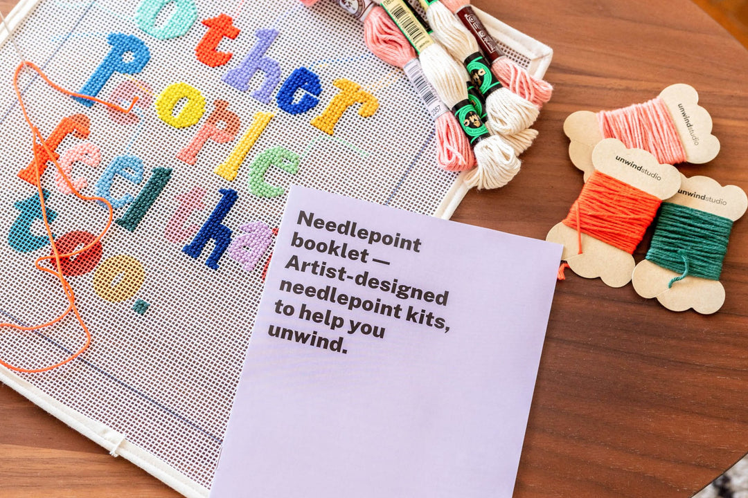 Colorful Needlepoint Kit & Needlepoint Booklet