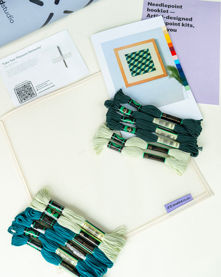 Tumbling Blocks V1: Needlepoint Counted Kit