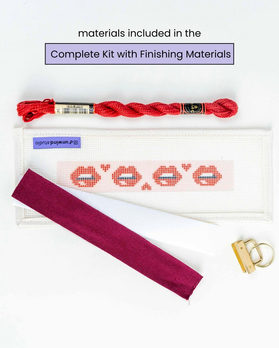 Bisous Key Fob Needlepoint Kit