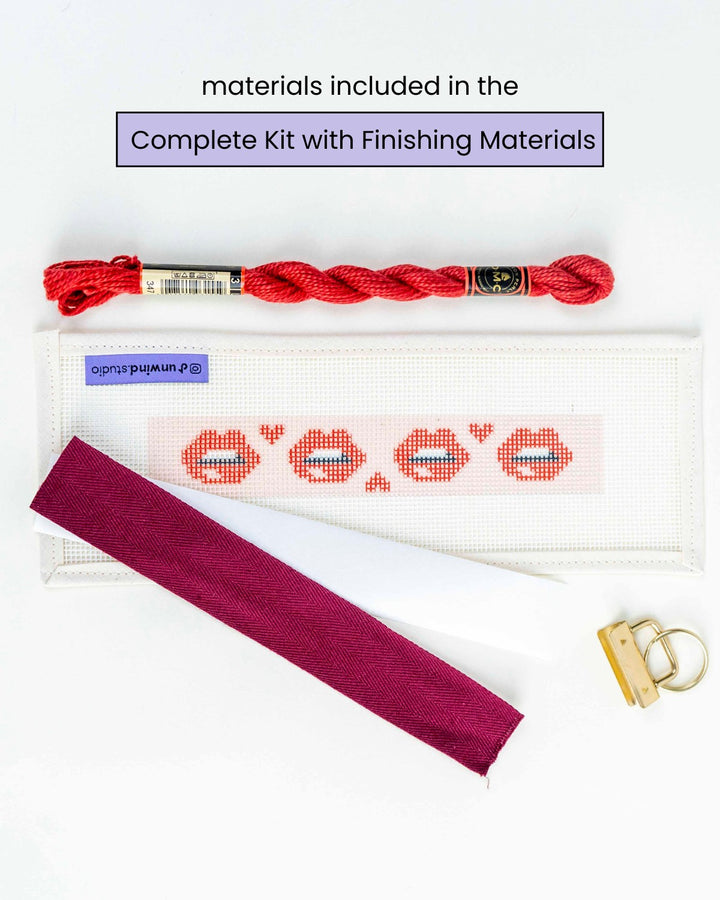 Bisous Key Fob Needlepoint Kit