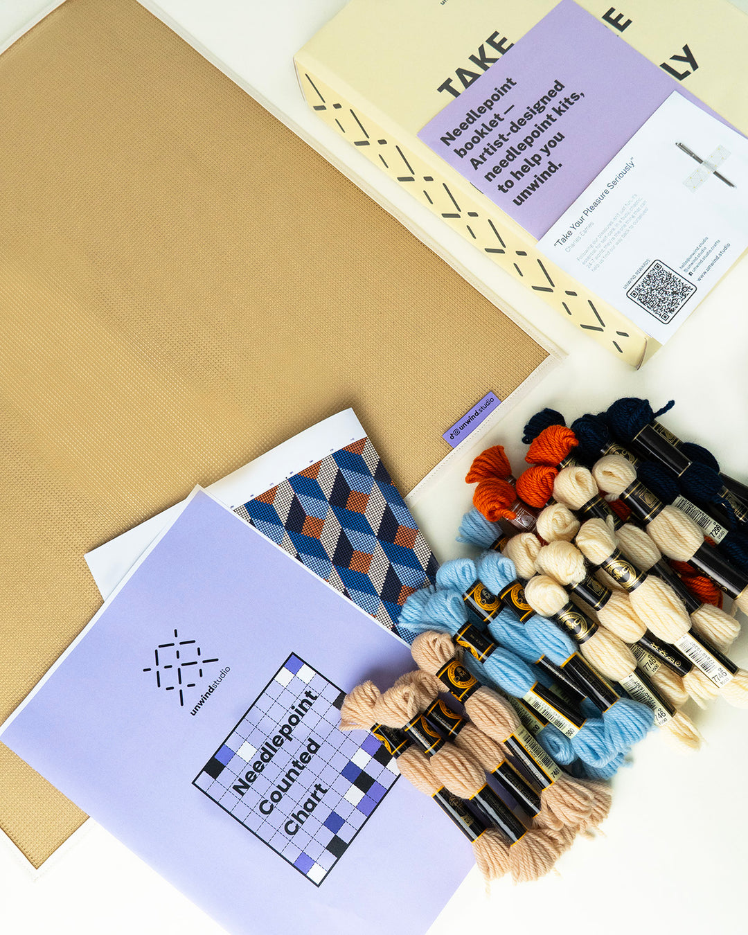 Tumbling Blocks V4: Needlepoint Cushion Kit (Counted Canvas)