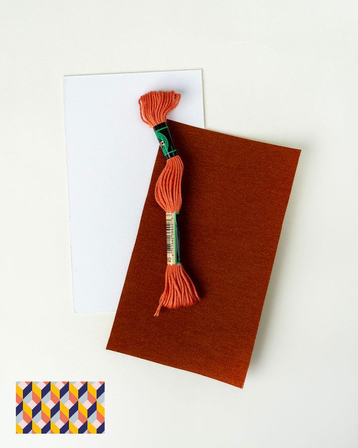 Tumbling Blocks V4: Needlepoint Counted Kit for Clutch Insert