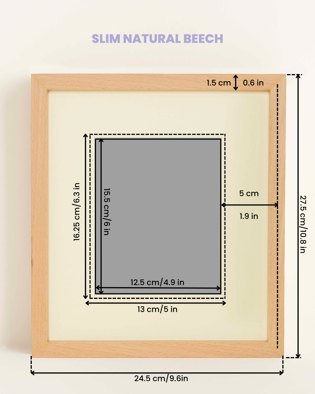 Solid Beech Wood Frame: Slim