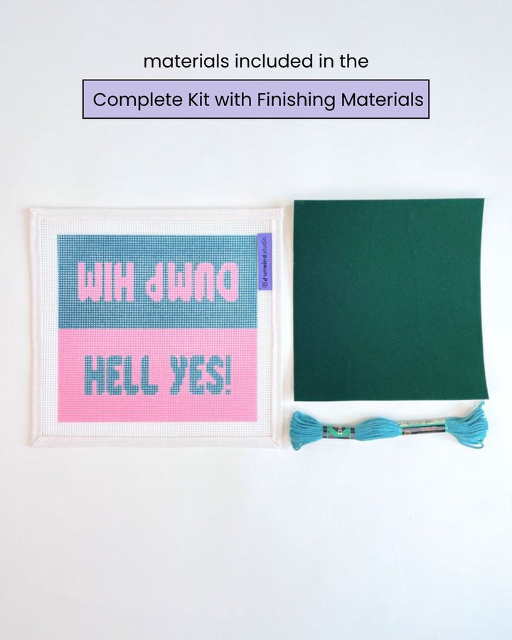 Dump Him/Hell Yes Sunglasses Case Needlepoint Embroidery Kit