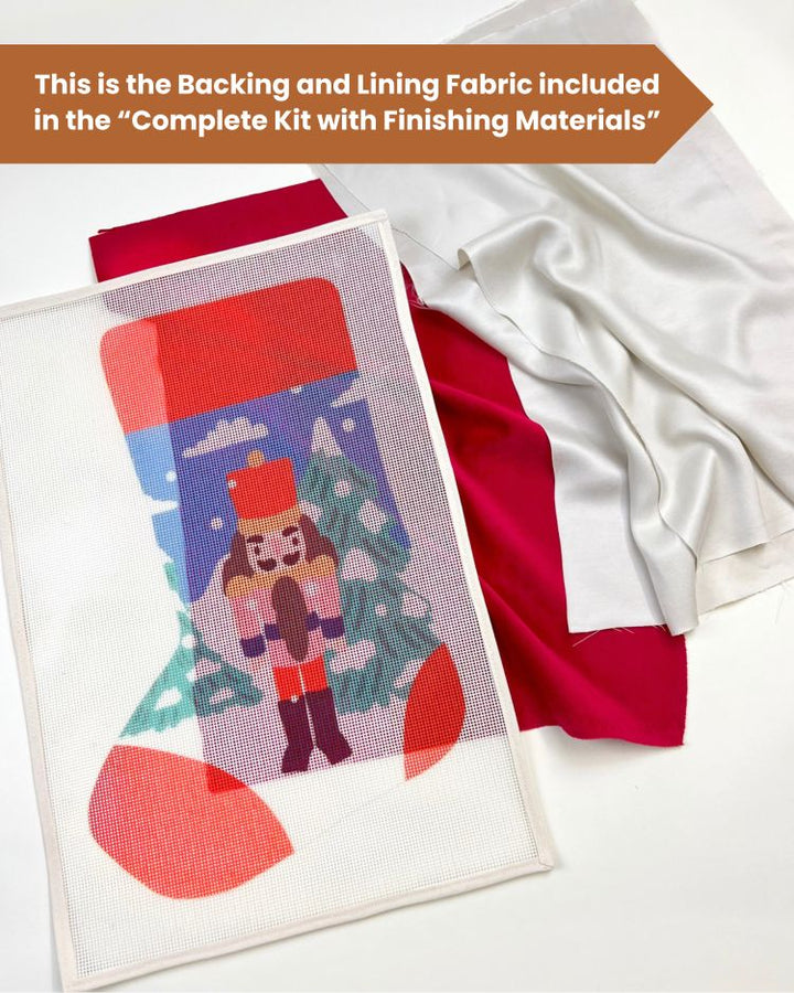 Nutcracker in the Snow Stocking Needlepoint Kit by Unwind Studio