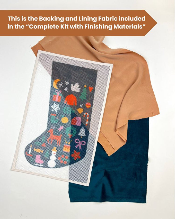 Folk Christmas Stocking Needlepoint Kit by Unwind Studio