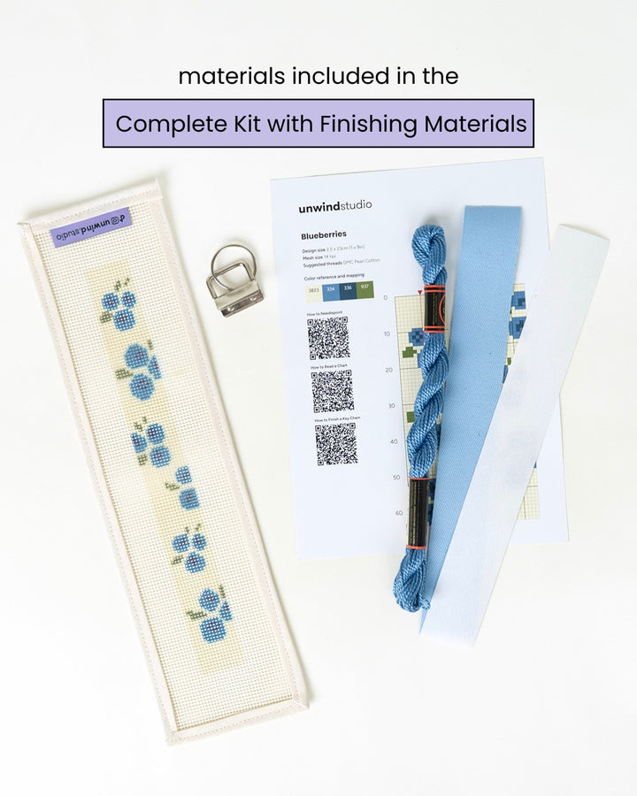 Blueberries Key Fob Needlepoint Kit