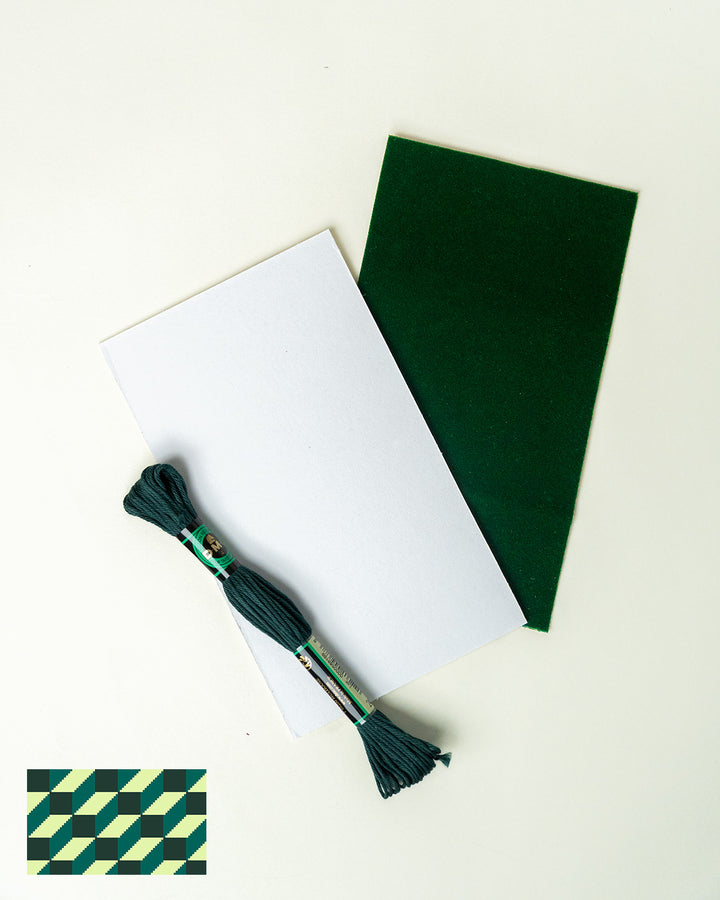 Tumbling Blocks V1: Needlepoint Counted Kit for Clutch Insert