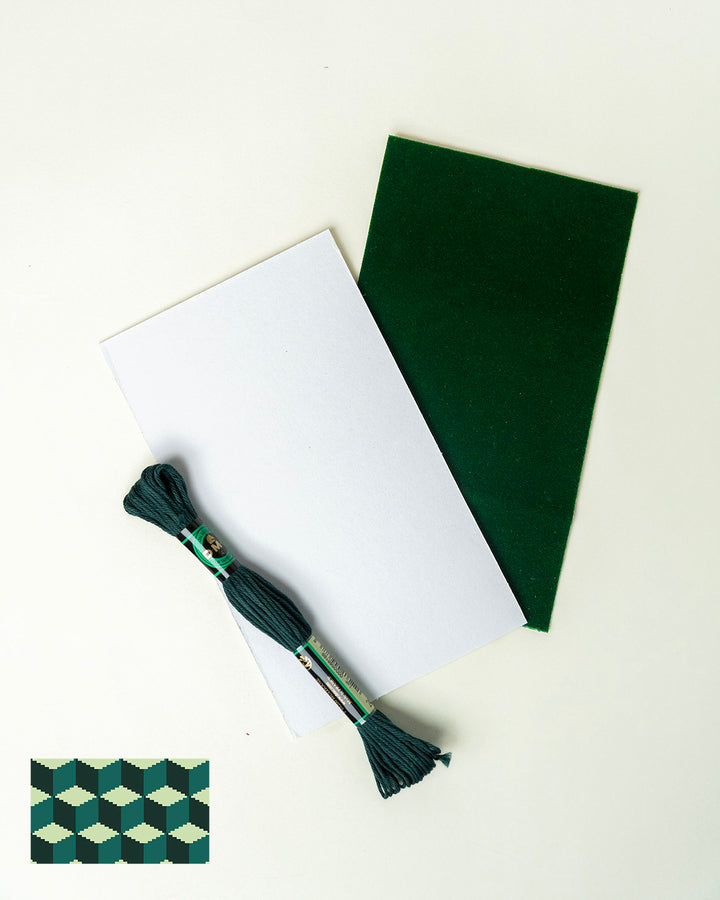 Tumbling Blocks V2: Needlepoint Counted Kit for Clutch Insert