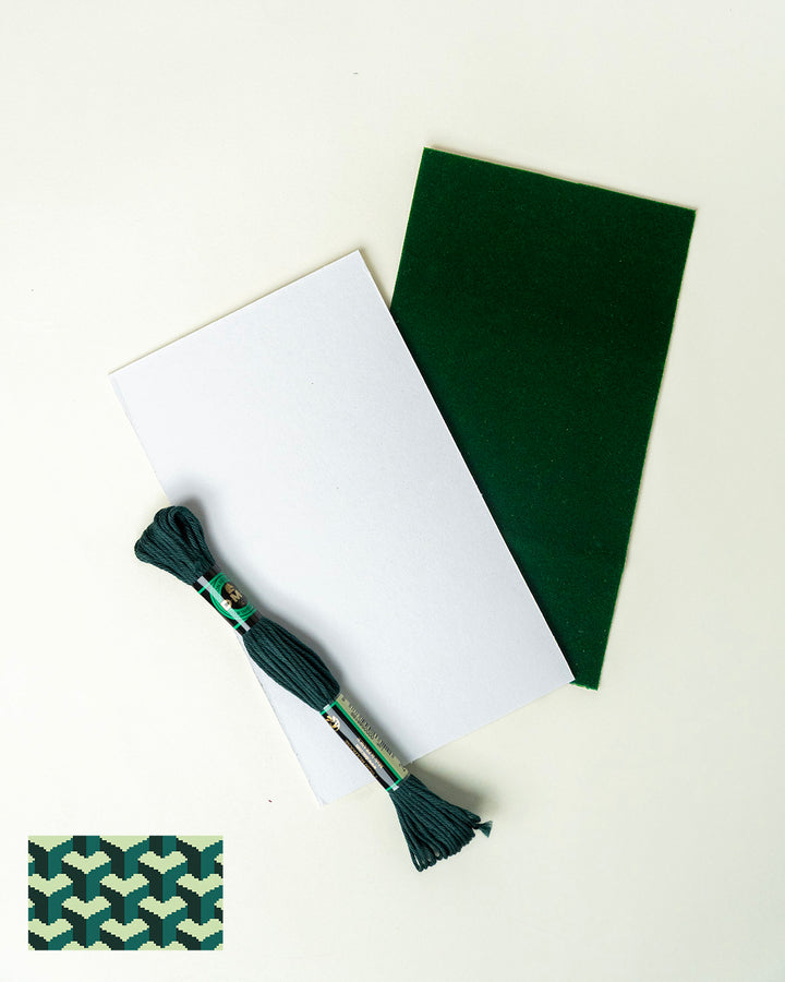 Tumbling Blocks V3: Needlepoint Counted Kit for Clutch Insert