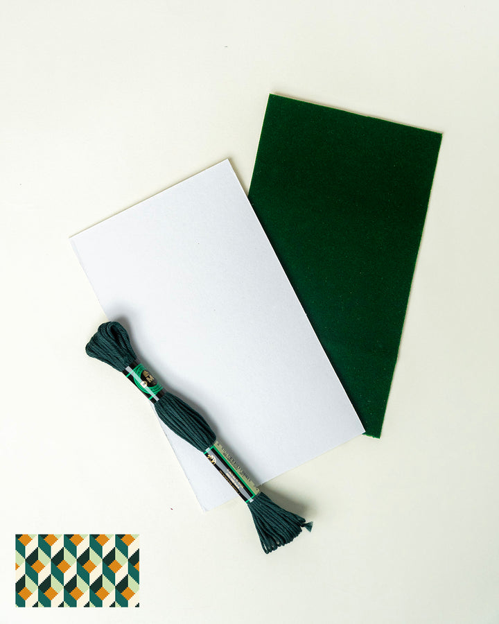 Tumbling Blocks V4: Needlepoint Counted Kit for Clutch Insert