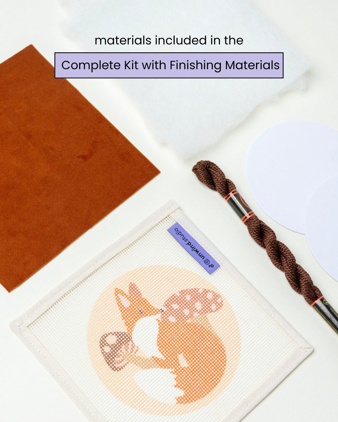 Fox & Mushrooms Needlepoint Ornament Kit