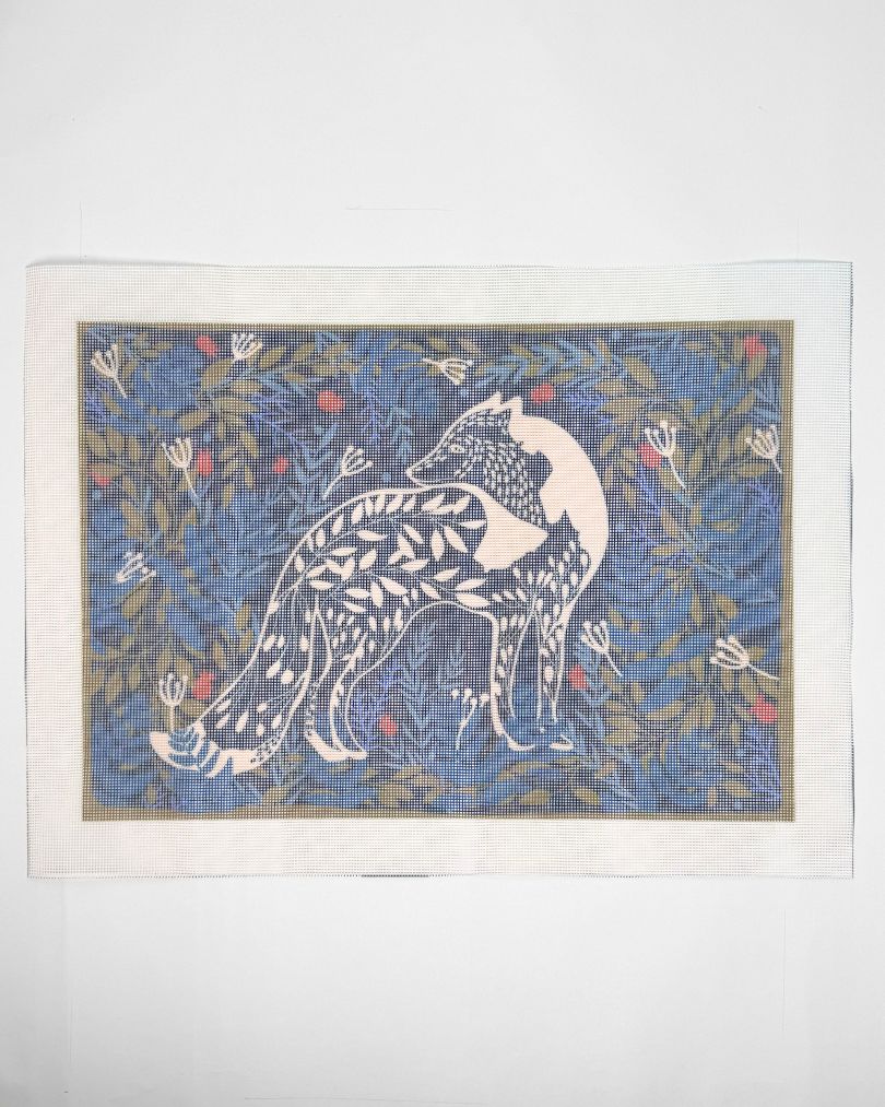 Fox in Autumnal Leaves Cushion - Misaligned Faulty Canvas