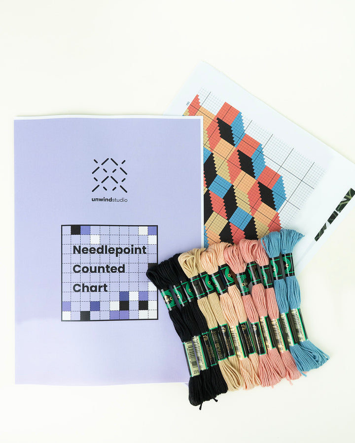 Escher Tumbling Blocks V1 Needlepoint Kit (Counted Canvas)