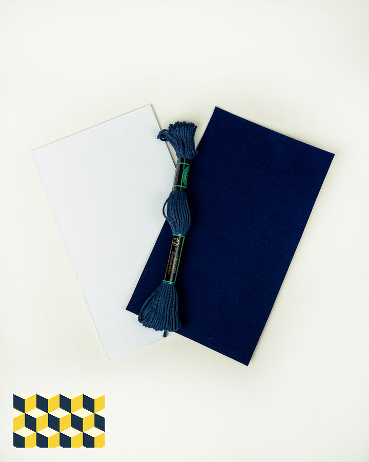 Tumbling Blocks V2: Needlepoint Counted Kit for Clutch Insert