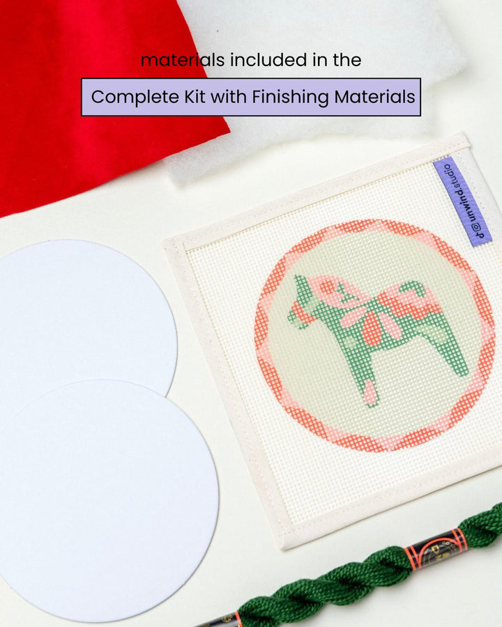Dala Horse Green Needlepoint Ornament Kit