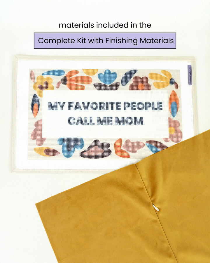 "My Favorite People call me Mom" Needlepoint Cushion Kit