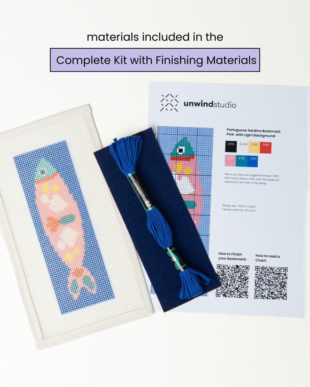 Canevas marque-page Sardine Portugaise