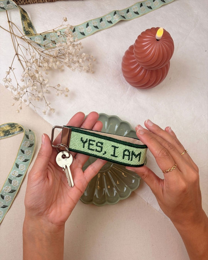 FREE GIFT: "Yes, I am" Needlepoint Key Fob Canvas