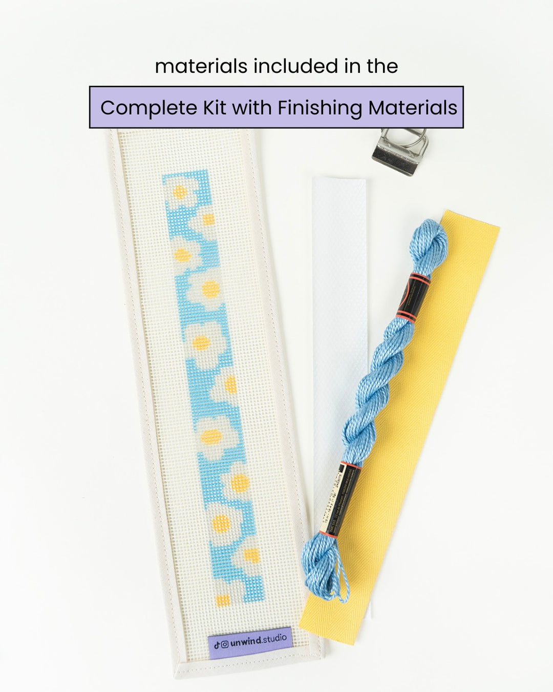 Daisies - Blue Key Fob Needlepoint Kit